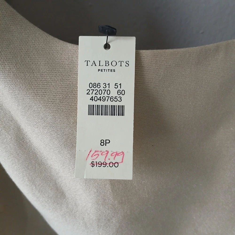 Talbots Women's Size 8P Gold Silk Cotton Midi A-line Dress Satin Lined NWT $199!